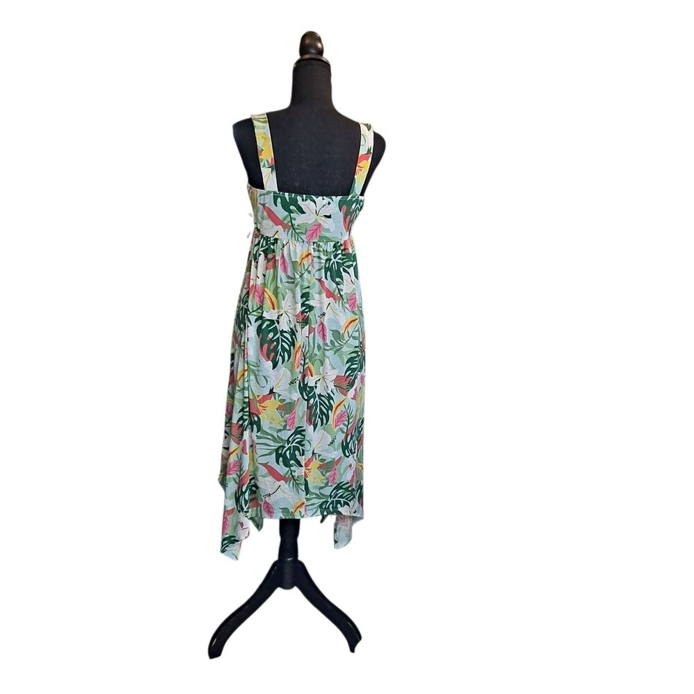 Harlow & Rose Tropical Floral Dress Juniors M Padded Bra High Low Hem - Picture 2 of 9